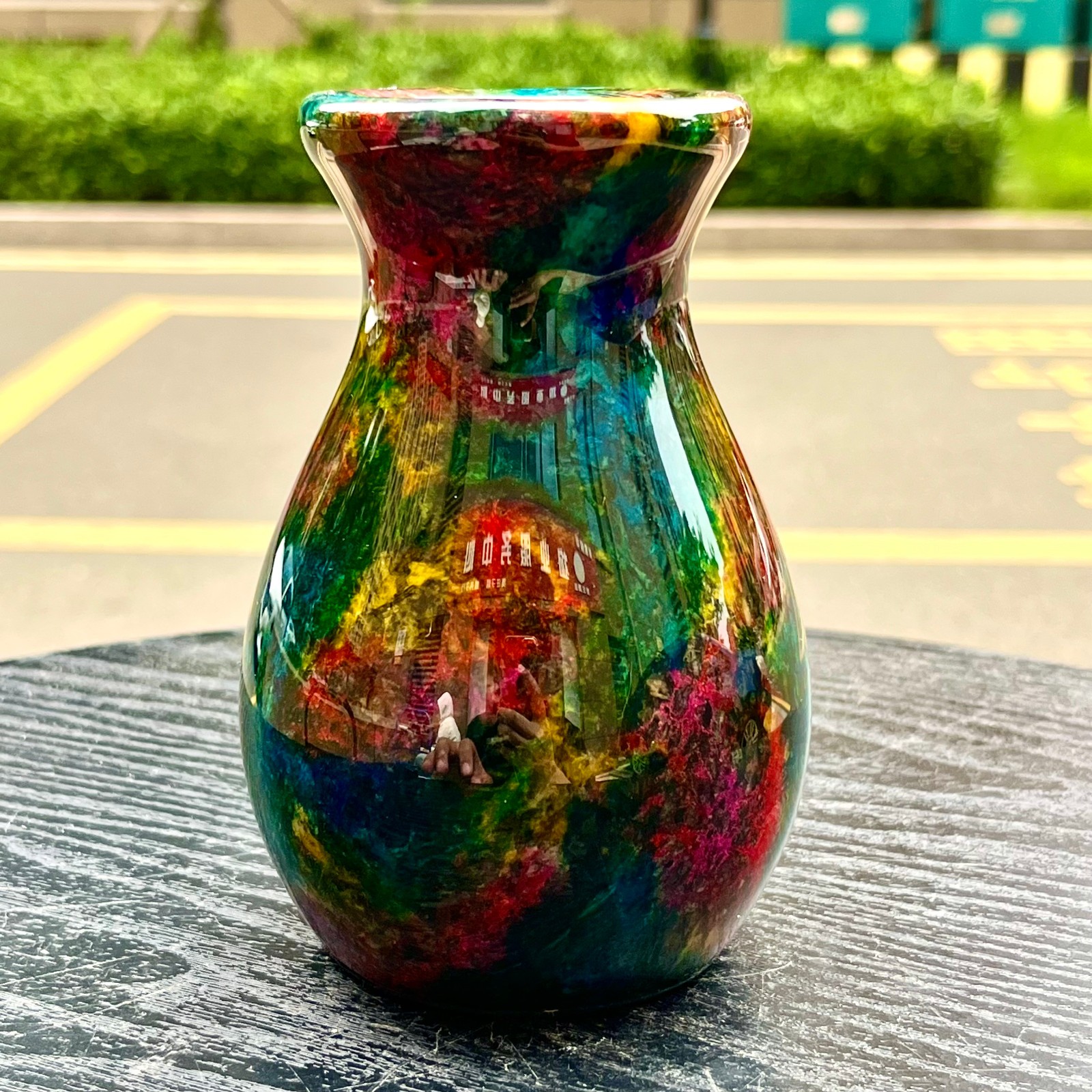 1.08LB Natural “Seven Colors Jade” vase specimen -Taiwan China