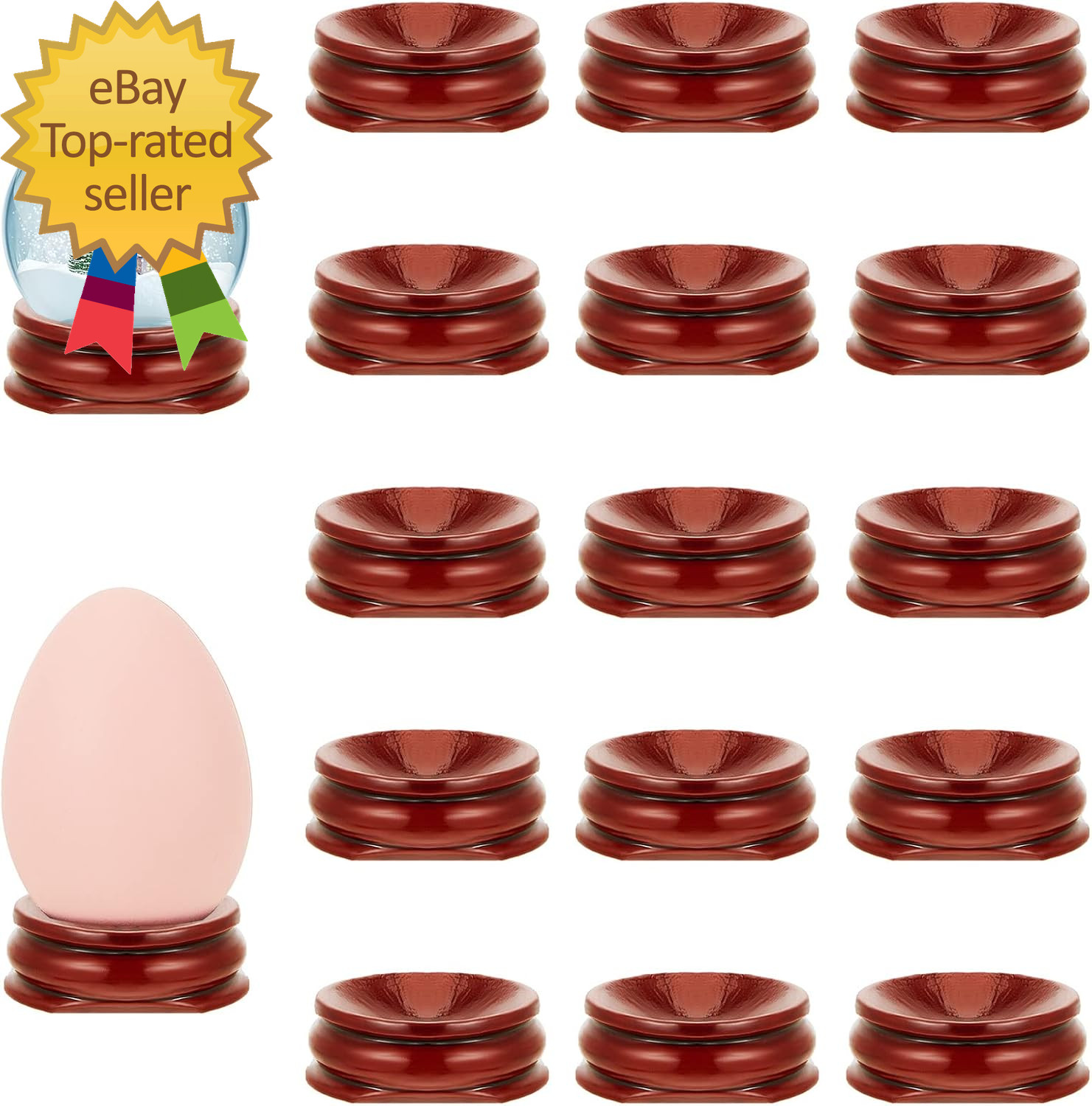 15 Pcs Sphere Stands for Display Crystal Crystal Holder Wood Egg Ball Stand