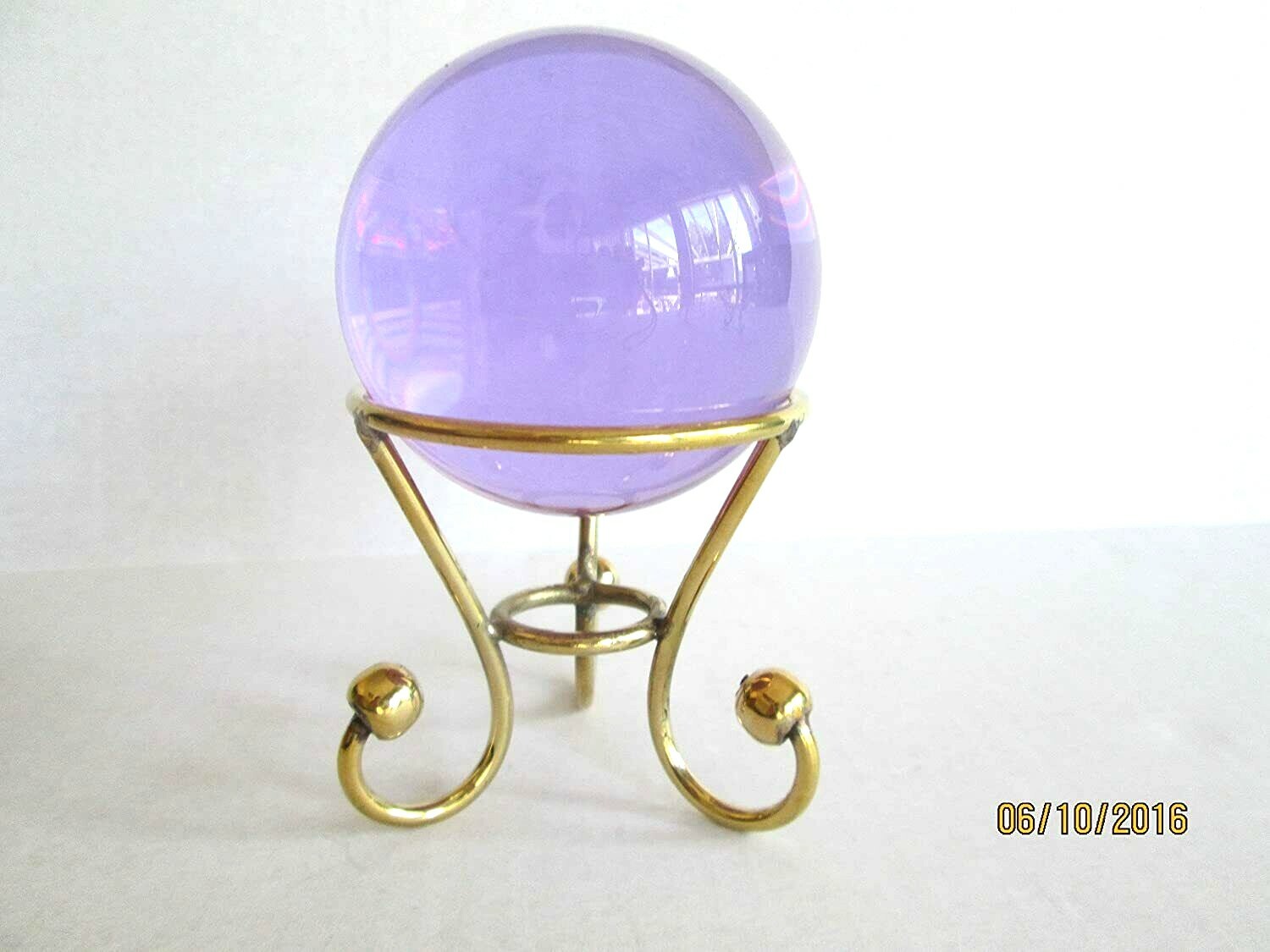 Solid Brass Crystal Ball Stand Sphere Gemstone Holder, Display, 3″ Dia.