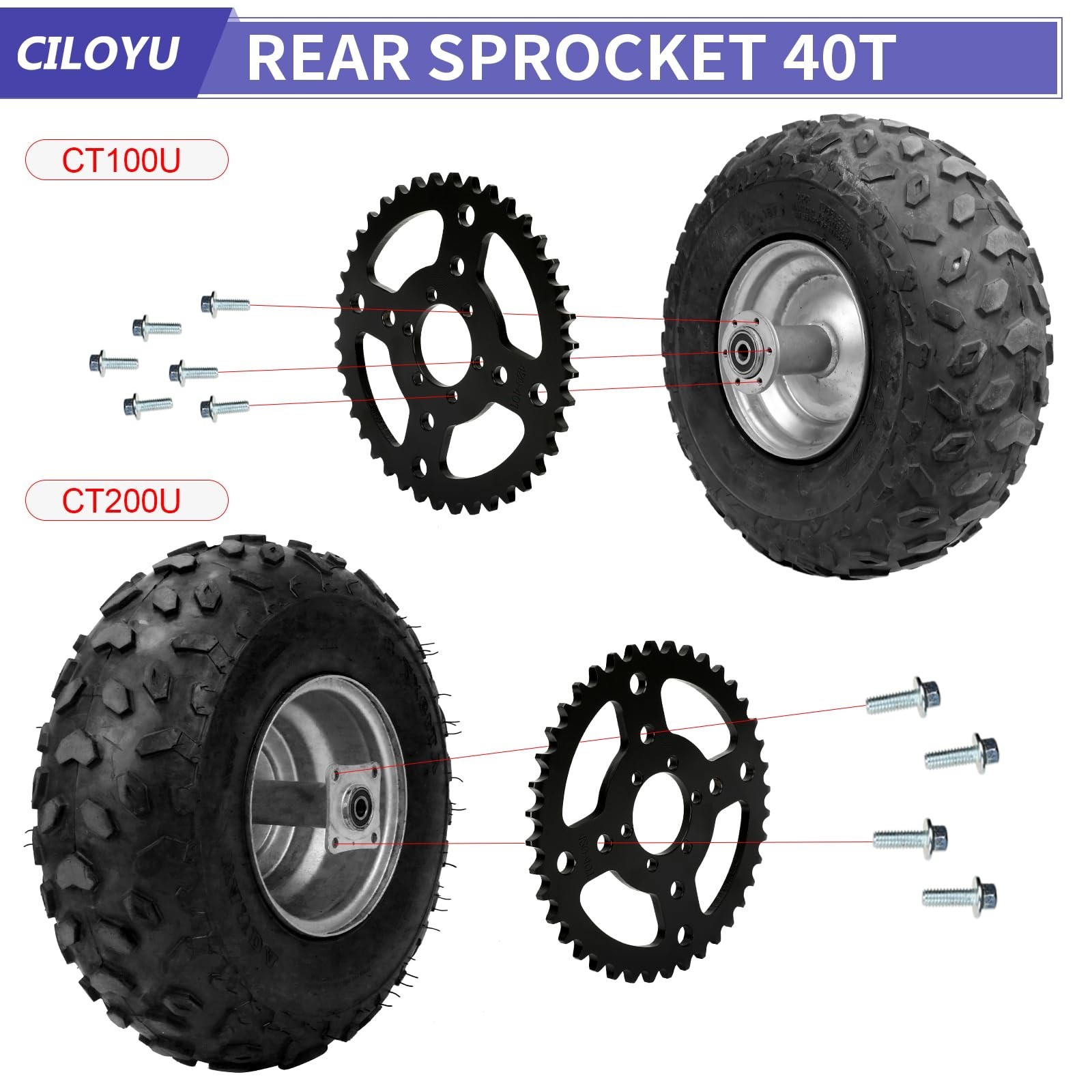 420 Chain Mini Bike Sprocket 40T 40mm with 90 Links 42 Links Replacement for …