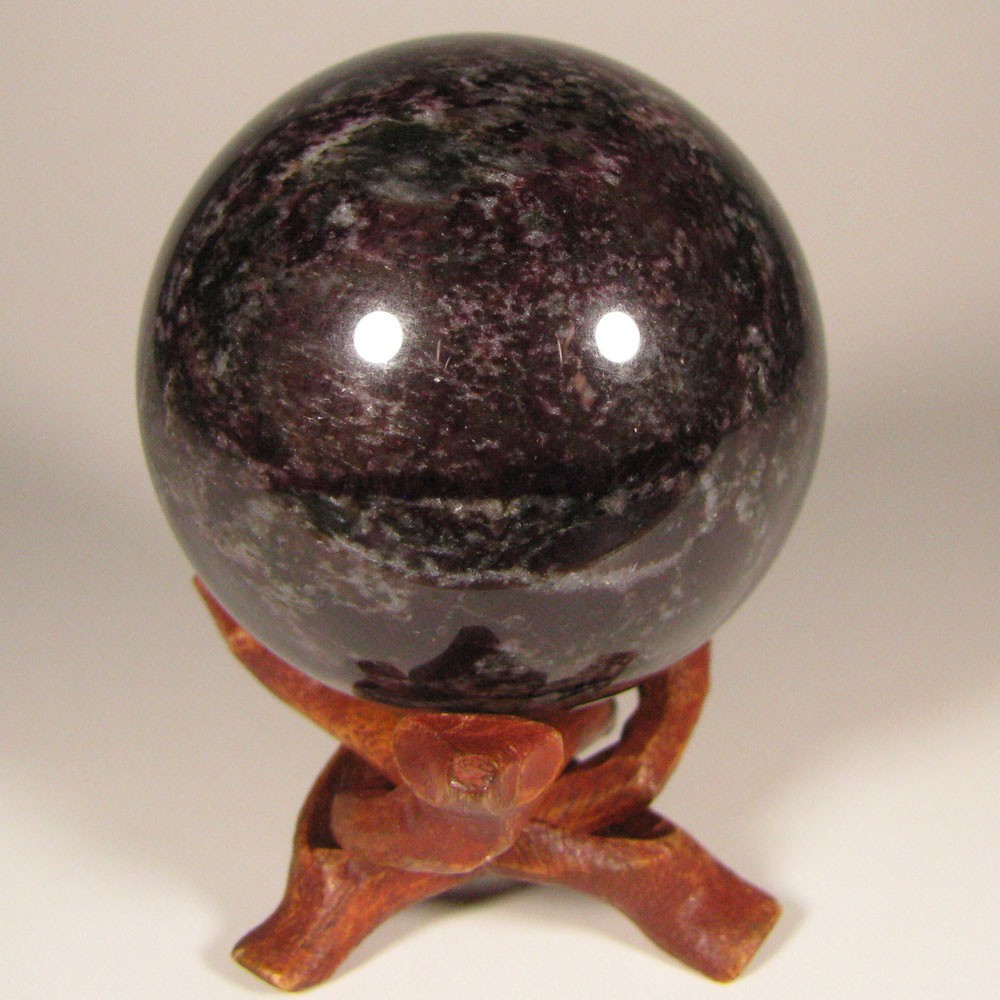 2.1″ PURPLE DUMORTIERITE Gemstone Sphere Ball w/ Stand – India – 54mm