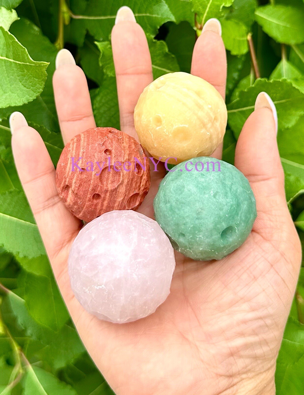 Wholesale Lot 6 Pcs 40mm Natural Crystal Moons Healing Energy