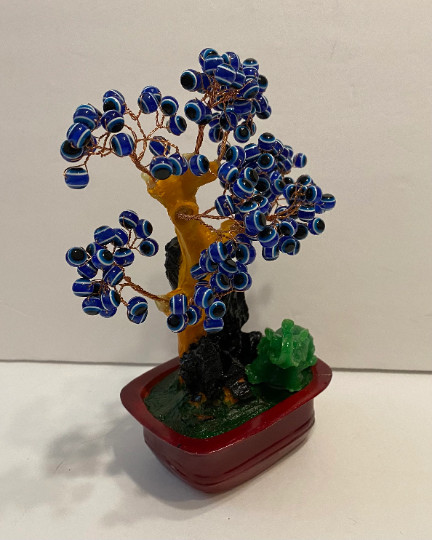 An elegant Blue Cat’s Eye Tree with Elephant.It brings luck, prosperity, provide