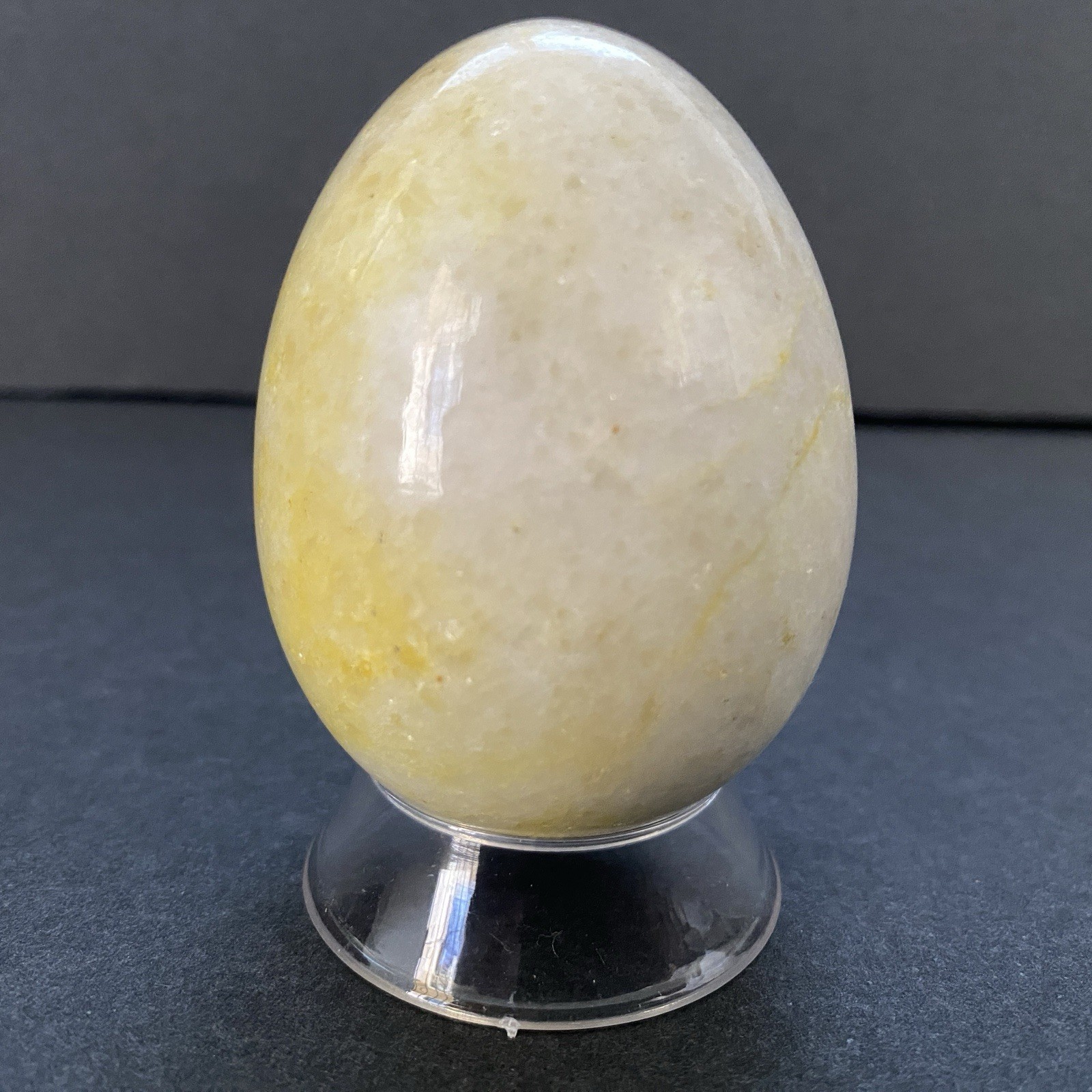 Natural Onyx Stone Egg With Stand Hand Polished Banded Agate Calcite Crystal