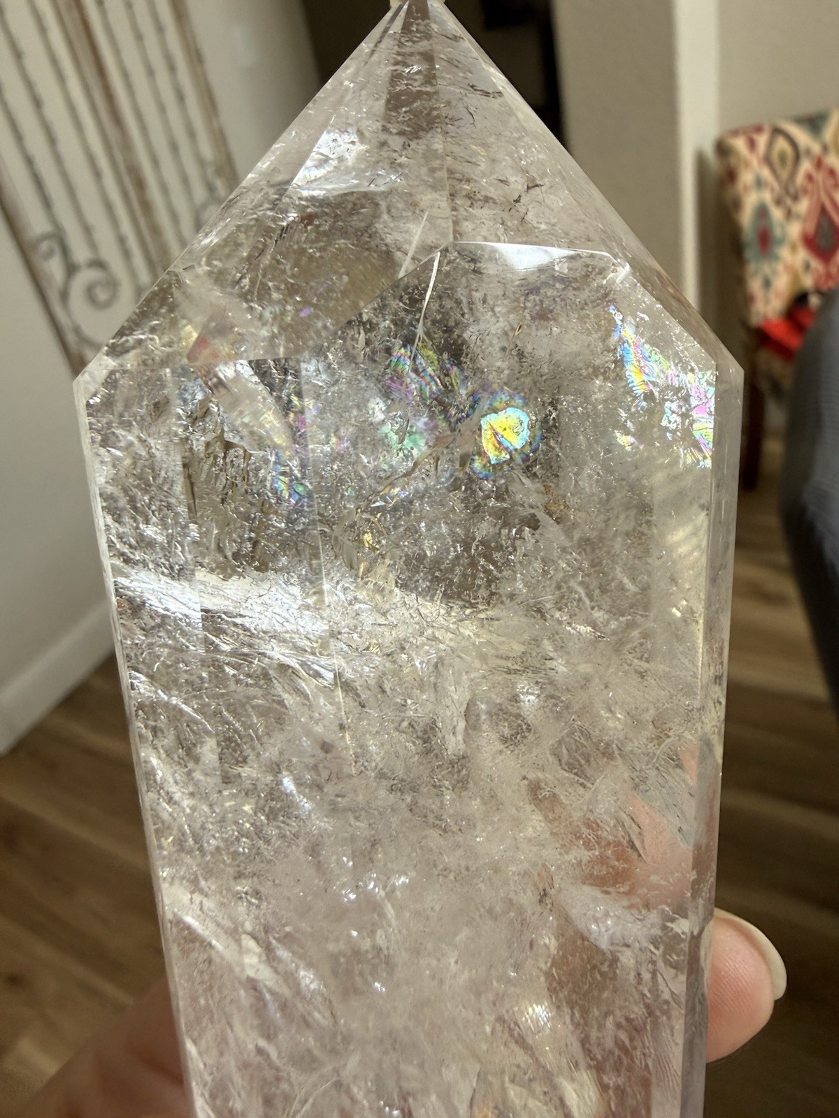 HQ Large Brazil Clear Quartz DT Vogel Double Terminated 1lb 3oz 7 1/2In Crystal