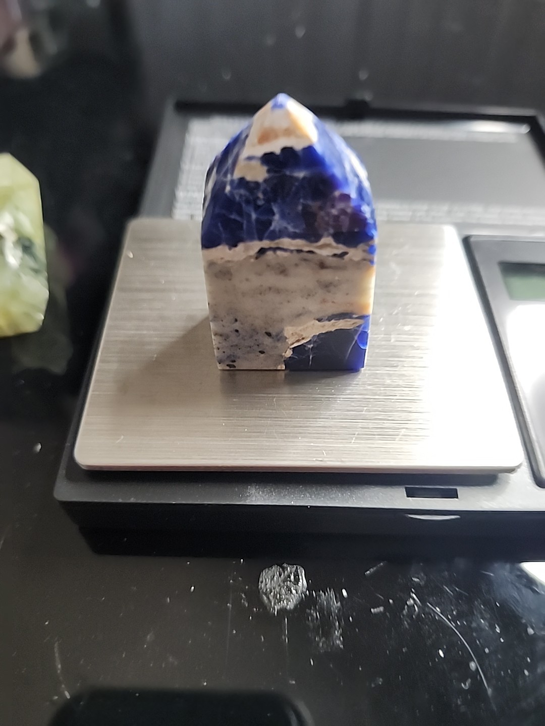 Natural Crystal Tower Set – Prehnite with Epidote & Sodalite – 2-Piece Point Set