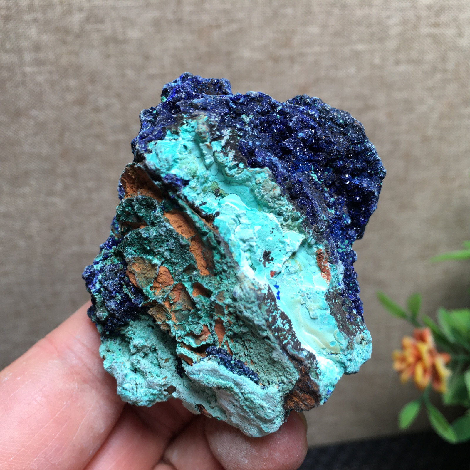 68g Natural Malachite and blue copper ore symbiotic specimens fd139
