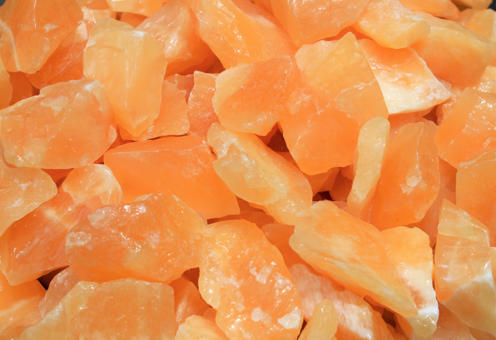 Rough Orange Calcite: 5 lb Wholesale Bulk Lot (Natural Raw Crystal Specimens)