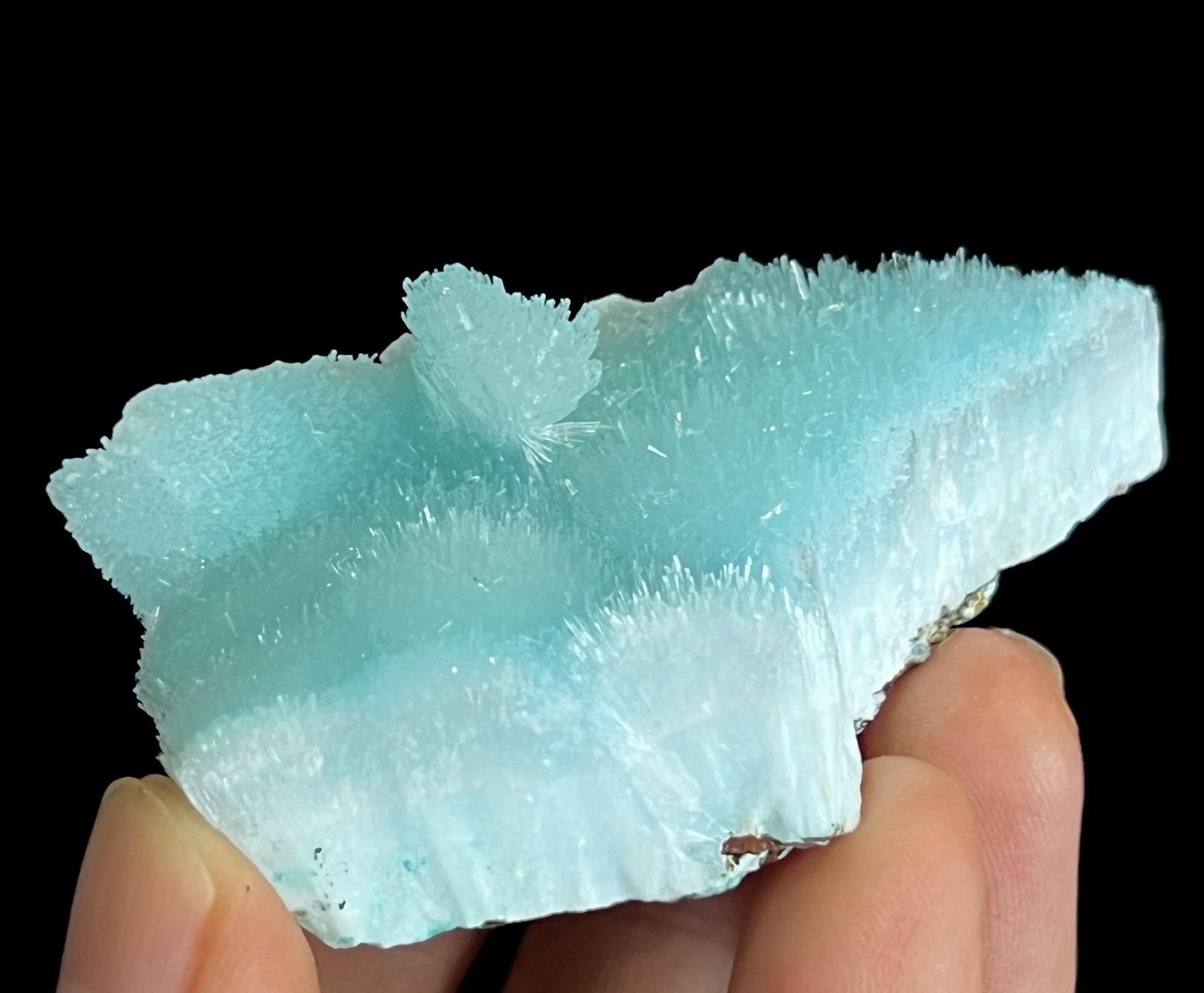 66mm Sparkling Iceberg-like Elegant Blue Aragonite , Natural Mineral Specimen
