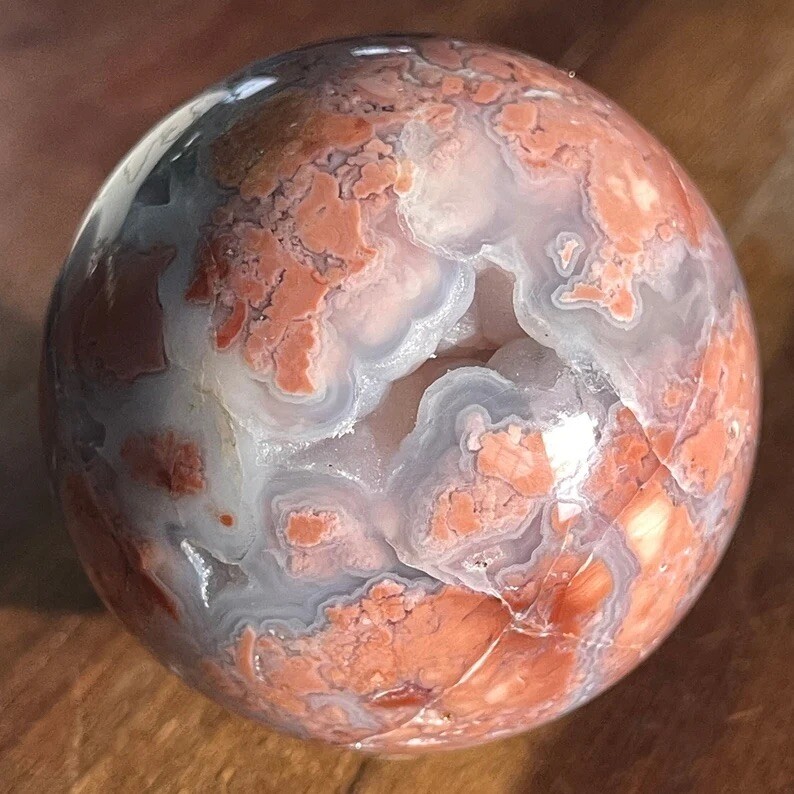 Sugar Druzy Pink Lace Agate Sphere – No. 79