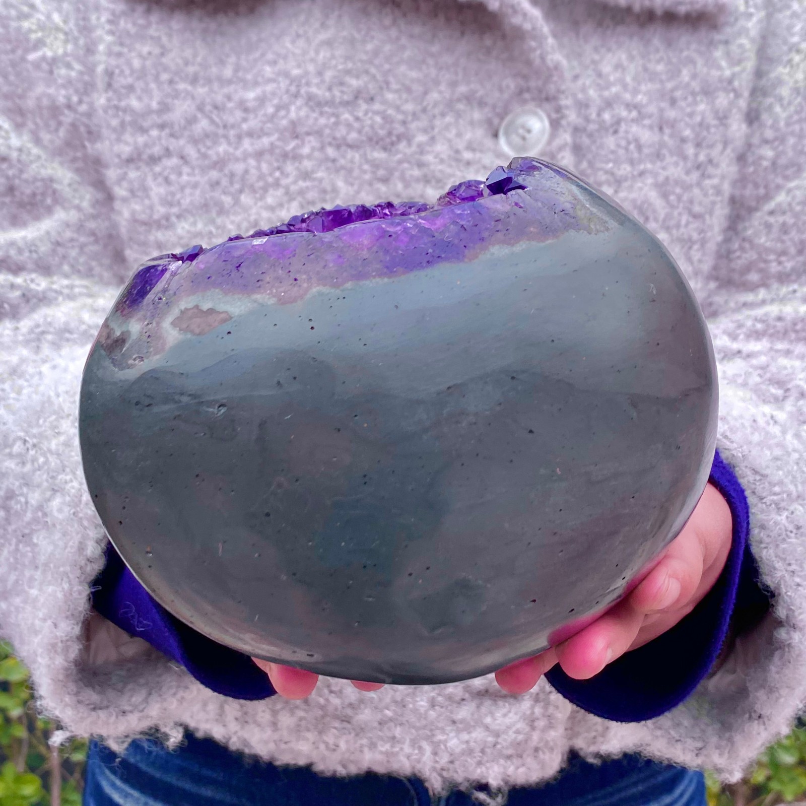 6.4LB Natural amethyst Dinosaur egg Quartz Crystal specimen healing