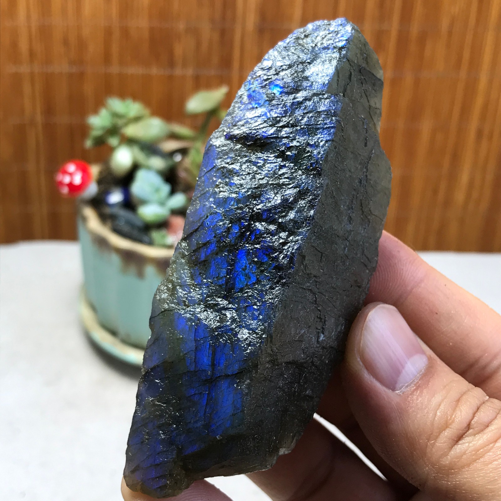 93-38-21mm Natural Labradorite Crystal gemstone Rough Mineral Specimen A5397