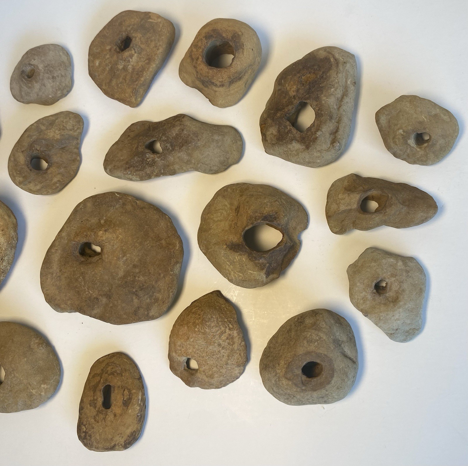 Holey River Rocks Hag Adder Fairy Stones Natural Smooth Stone Lot Of 19