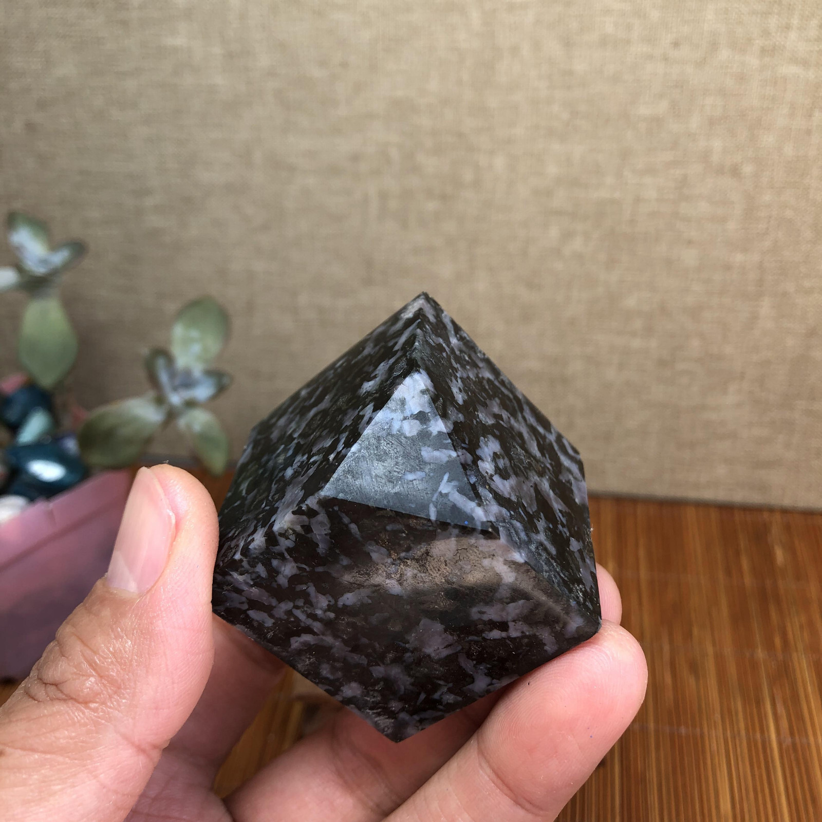 36mm Natural merlinite Snakeskin spotted crystal Specimen Cube block 148g A4159