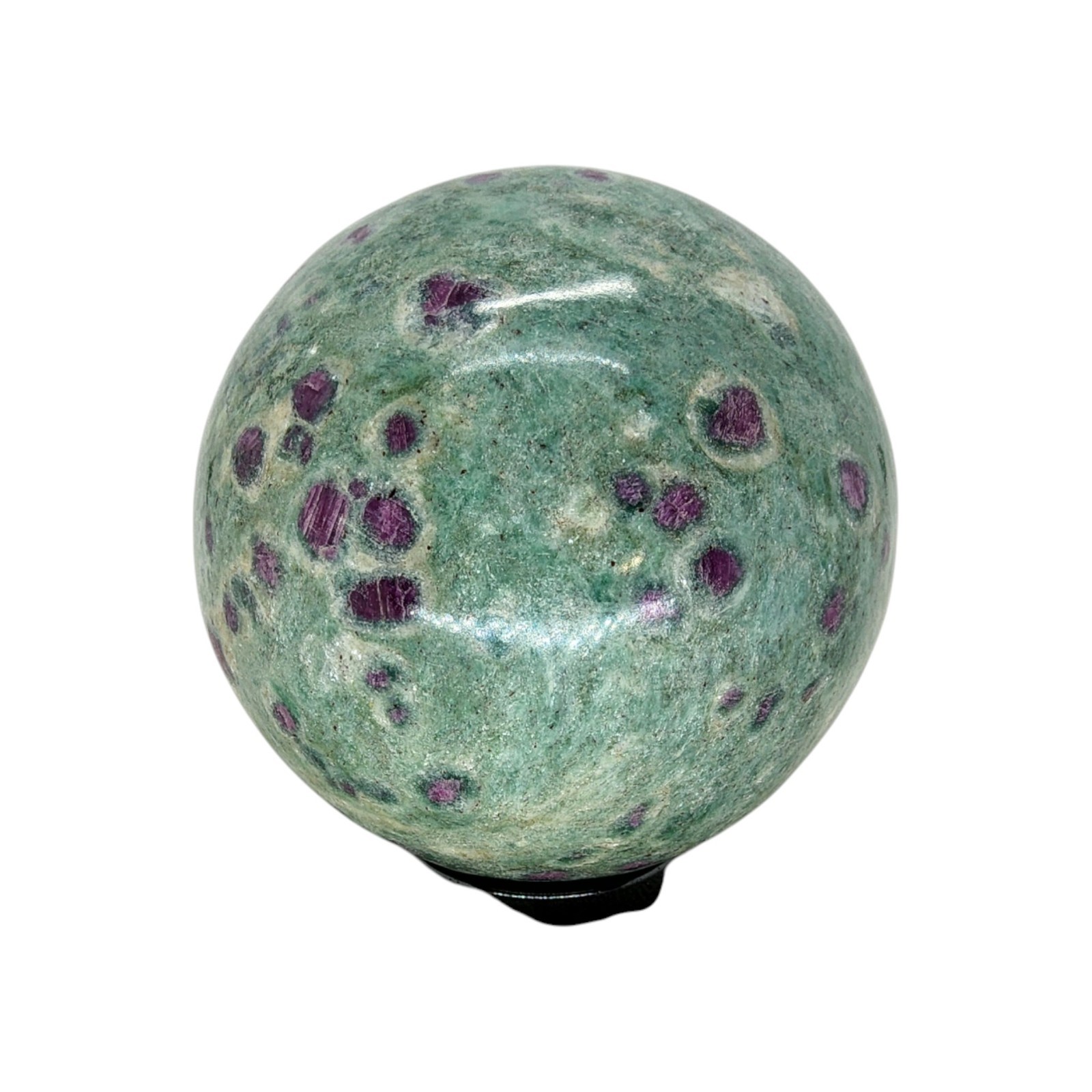 Ruby in Fuchsite, 2 3/8″, India, sphere, display specimen, #R-6752