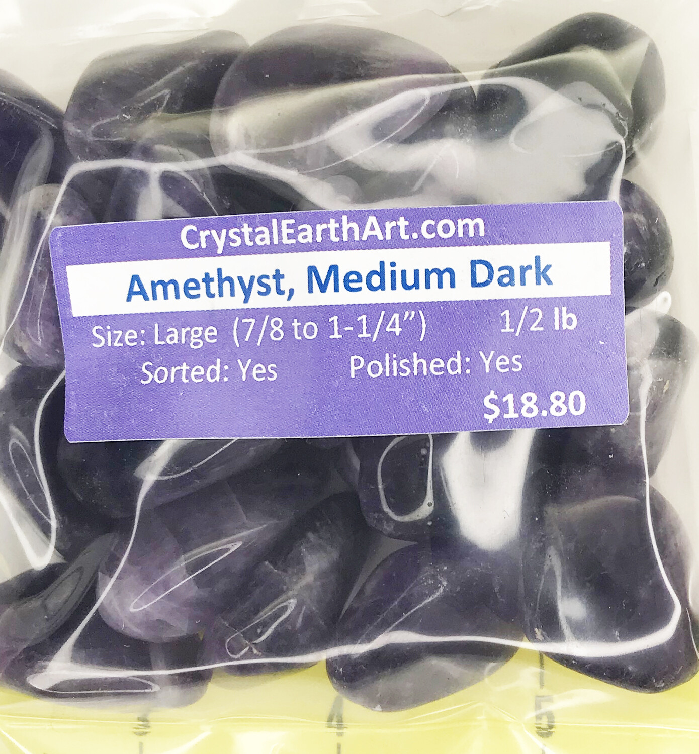 AMETHYST Med Dark Large (7/8-1-1/4″) polished stones. 1/2 lb