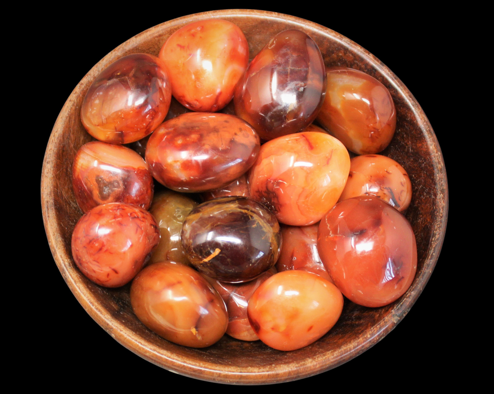 Carnelian Palm Stone: ‘AA’ Grade Hand Polished Pebbles (Wholesale Bulk Lot)