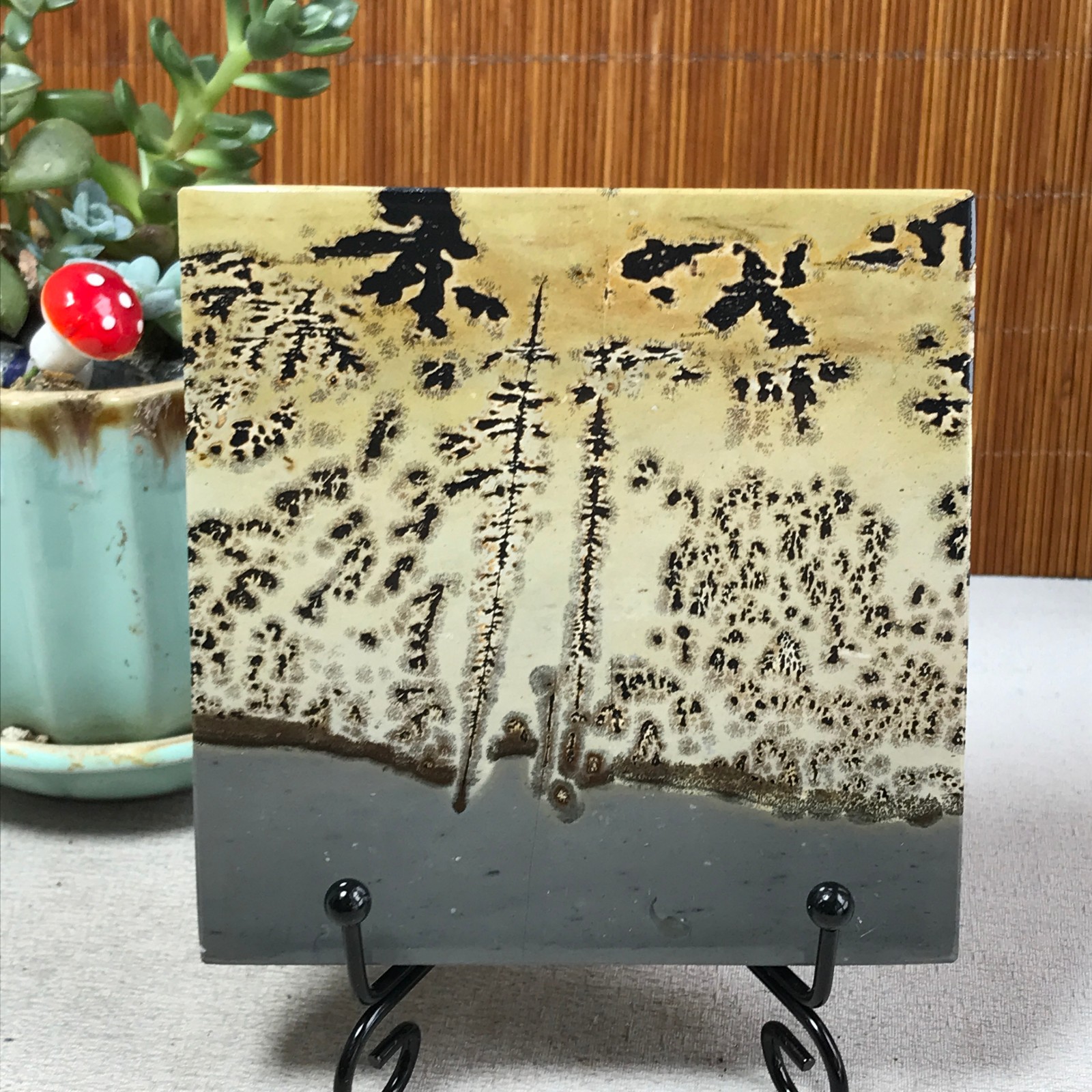 231g Natural Chinese painting stone crystal ornaments for home decoration A6865