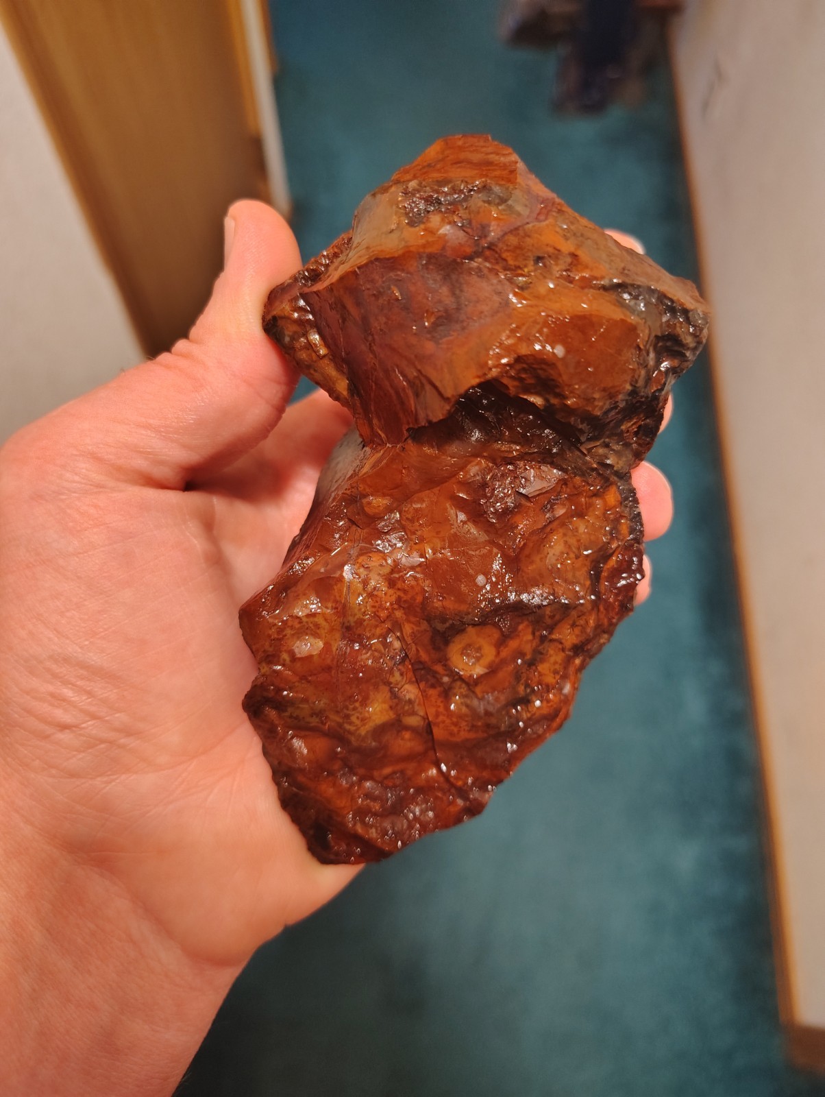 100% NATURAL Druzy Red Plume Agate/jasper/Quartz multi-color approx.6in 1lb 10oz