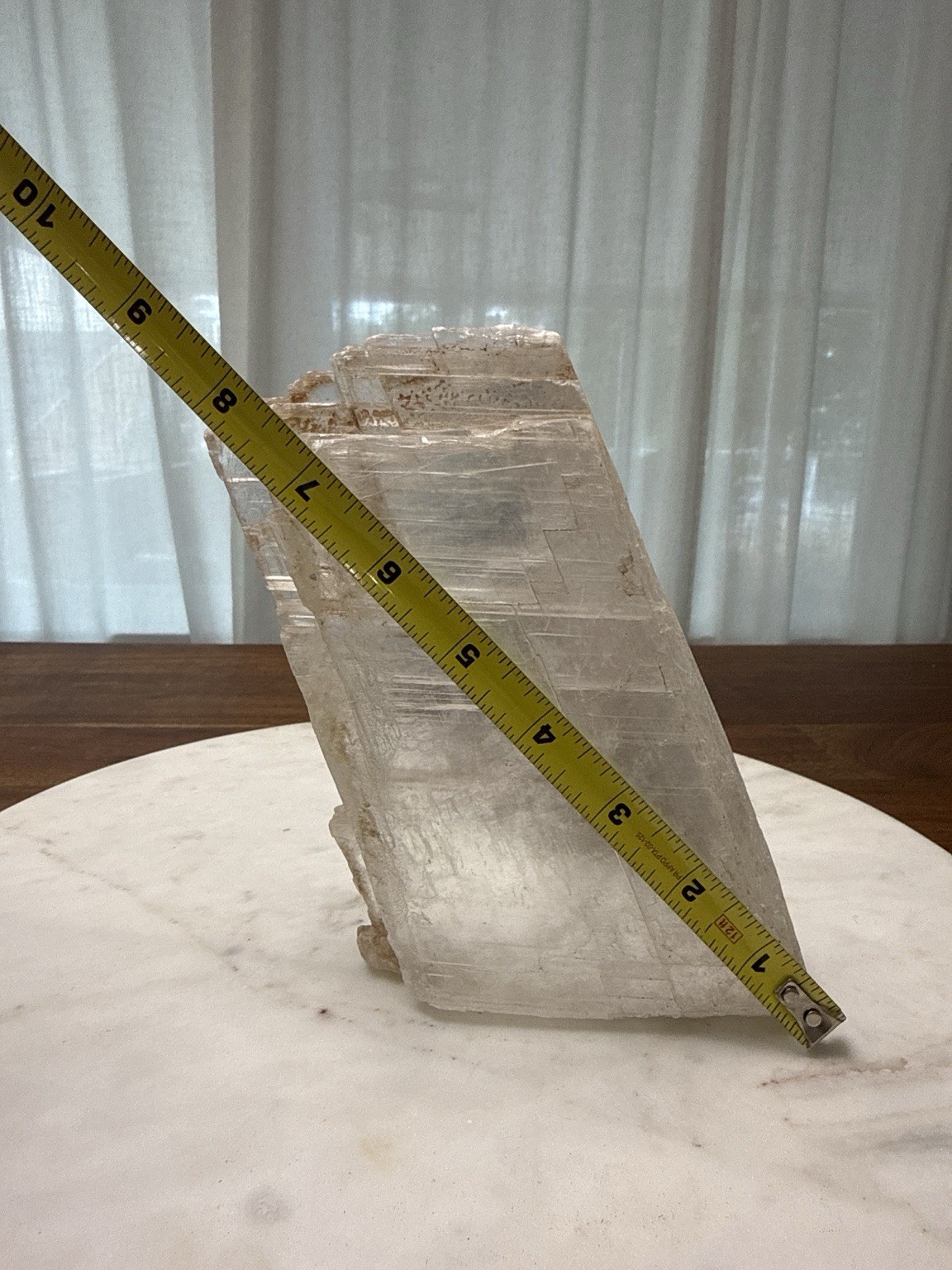 Large Clear/White Selenite Gypsum Crystal Slab Specimen 2 lb 13.5 oz 7 in
