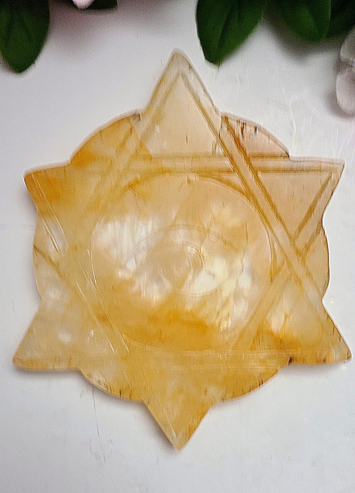 5.3″ A++ 249g Best Golden Healer All Seeing Eye No Evil Crystal Healing Carving