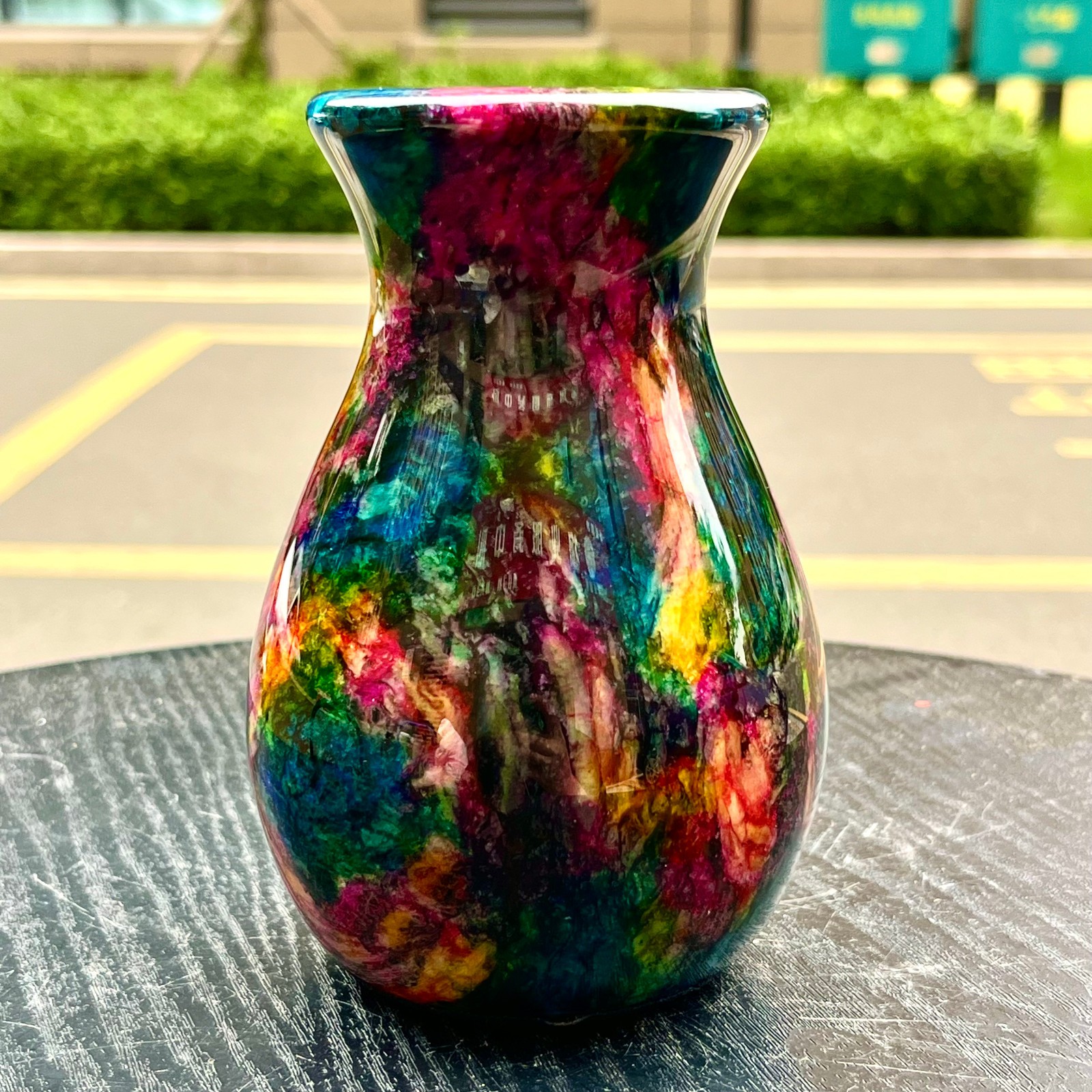 1.14LB Natural “Seven Colors Jade” vase specimen -Taiwan China