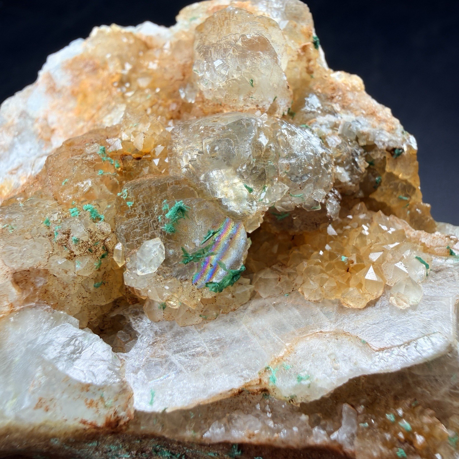 Fluorite Crystal Cluster Brochantite Quartz Crystals / New Mexico *VIDEO*