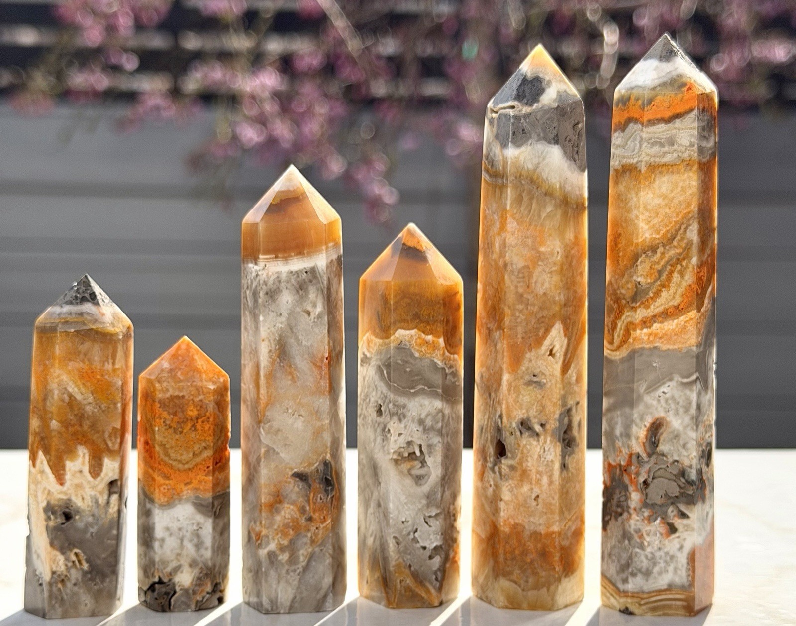 Wholesale 1 Lb Natural Bumblebee Jasper Tower Obelisk Point Crystal Healing