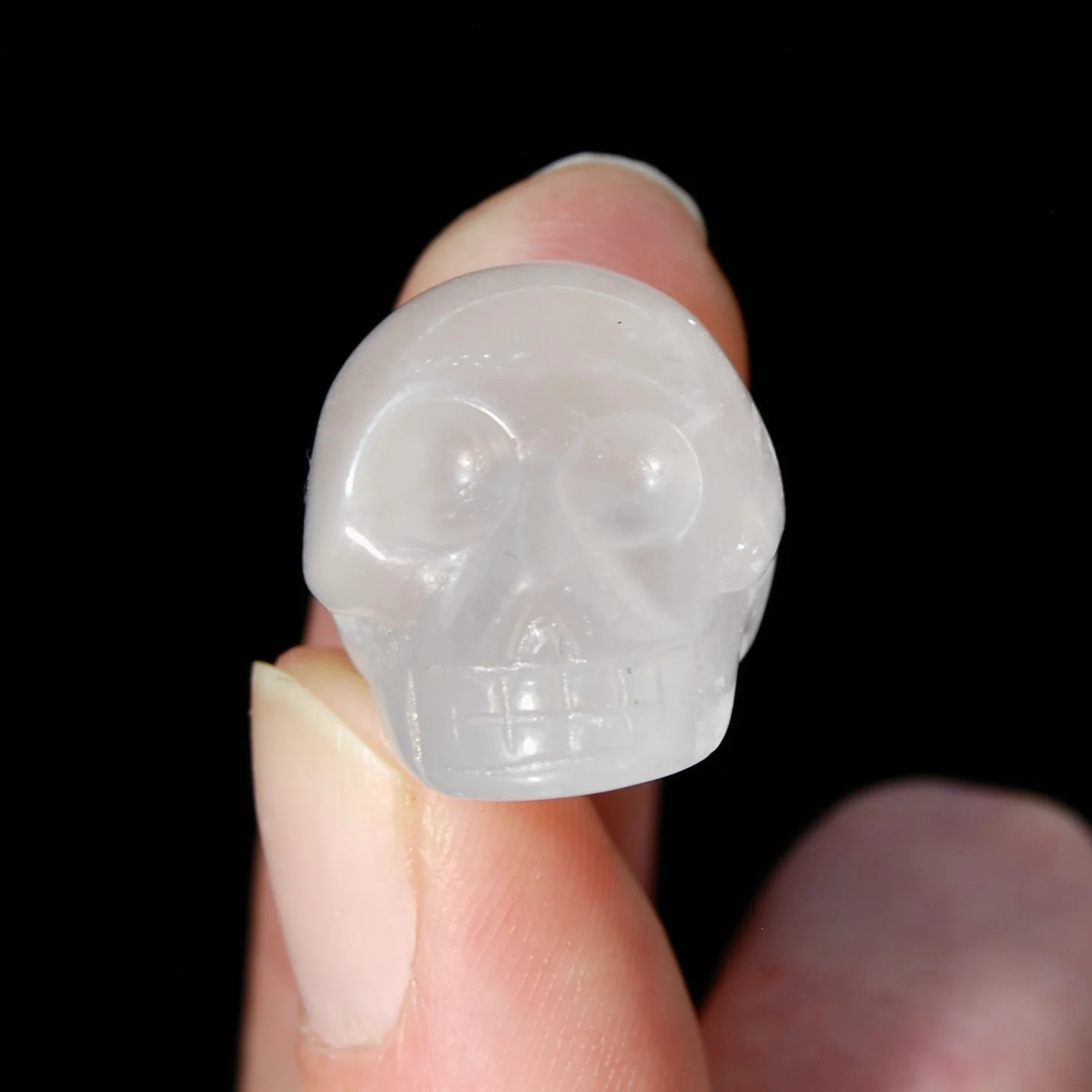 ONE 1in Mini Clear Quartz Carved Crystal Skull