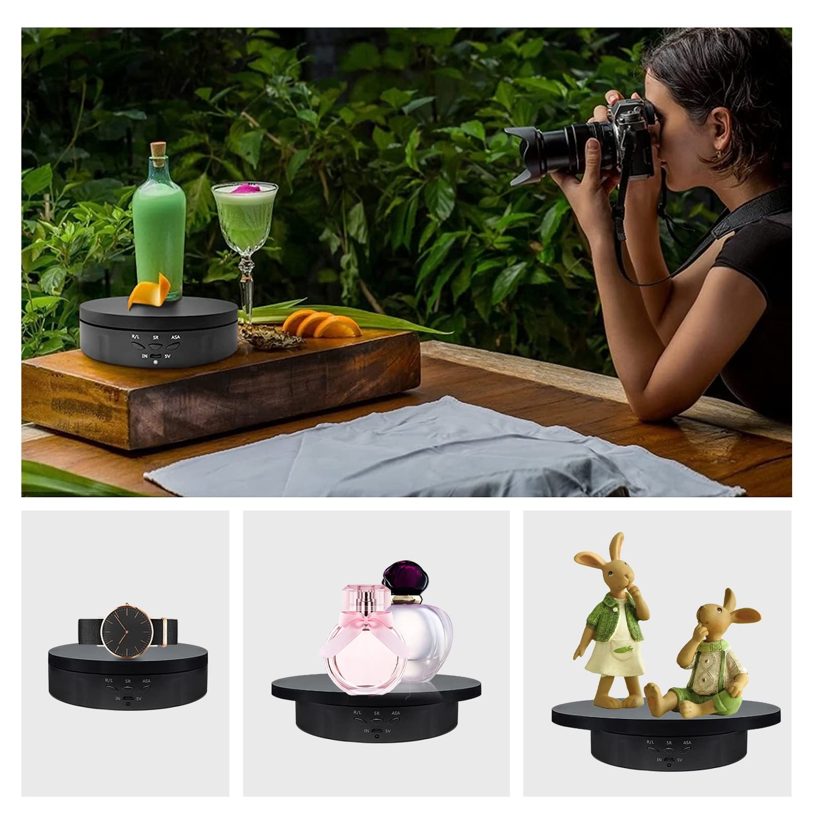 3 In 1 Motorized Rotating Display Stand 5.74/7.08/8.66 Inch Replacement Cover 22