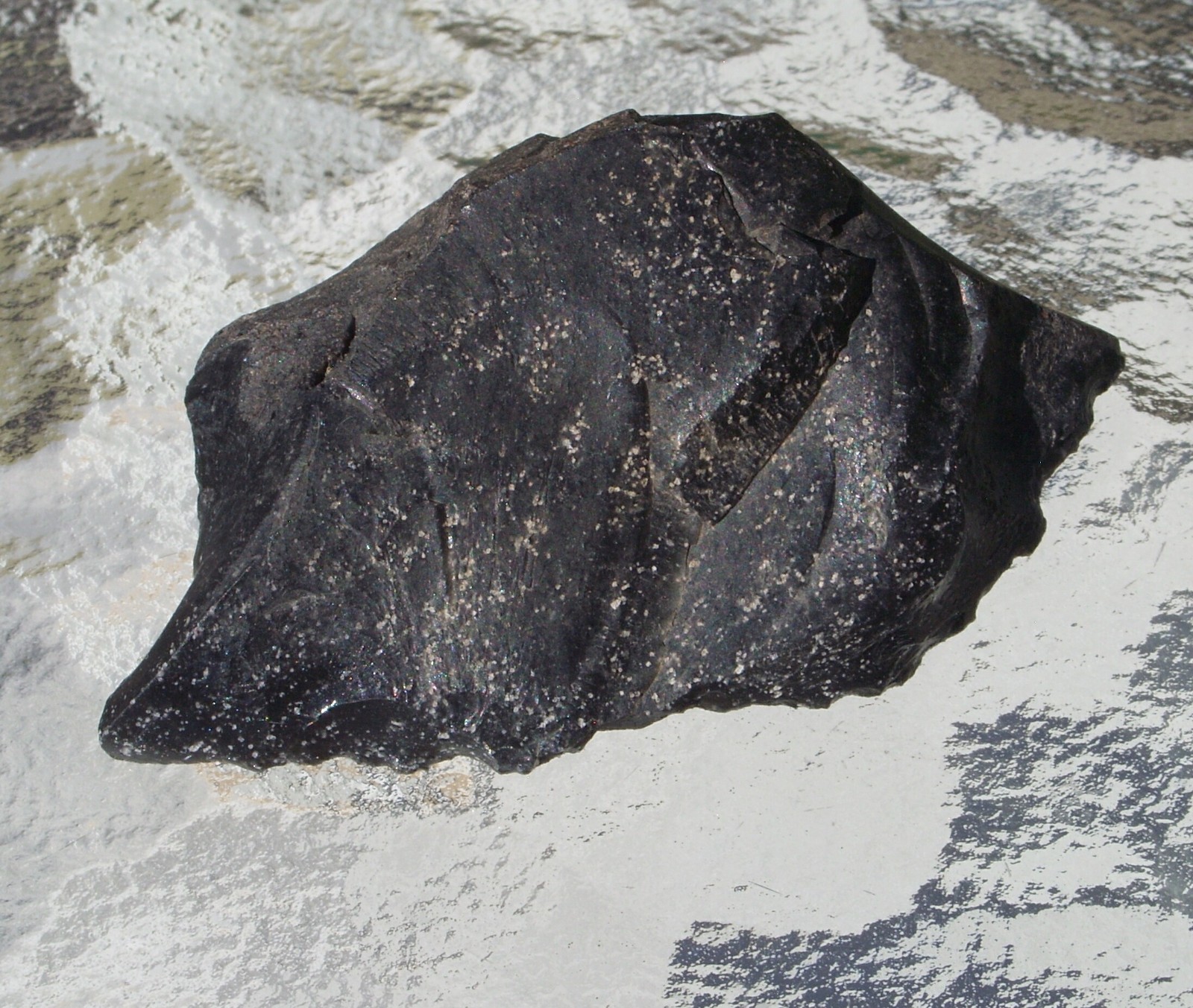 Raw Arizona Black Snowflake Obsidian Free Form Stone Medium 63mm 44 grams
