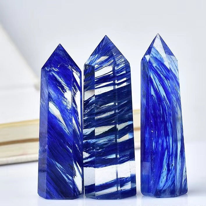 Blueberry Quartz Tower Healing Chakra Obelisk Mineral Specimen Home Decoration