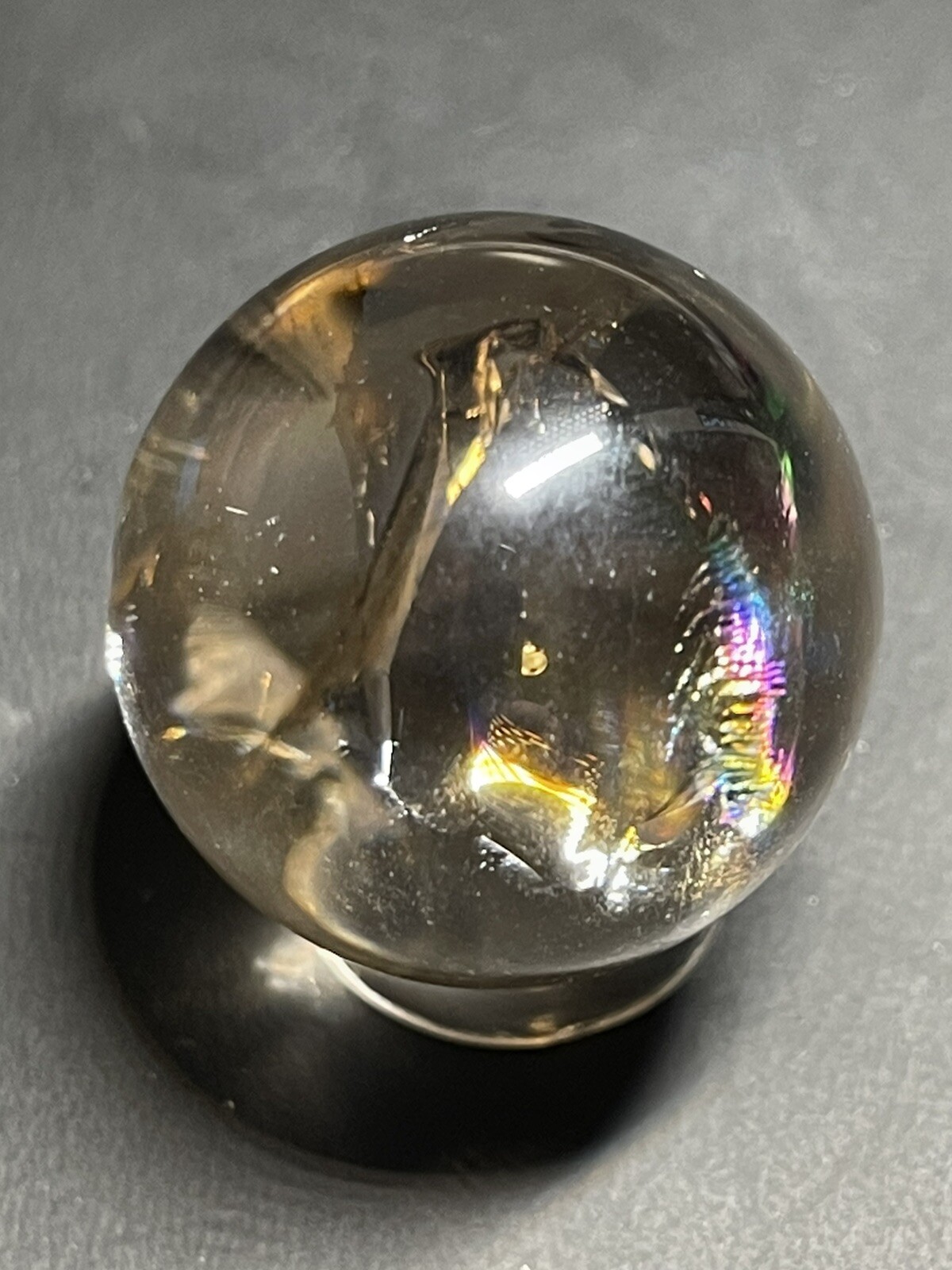 Smoky Quartz Mini Sphere Orb Ball Marble 25.4mm, 22g