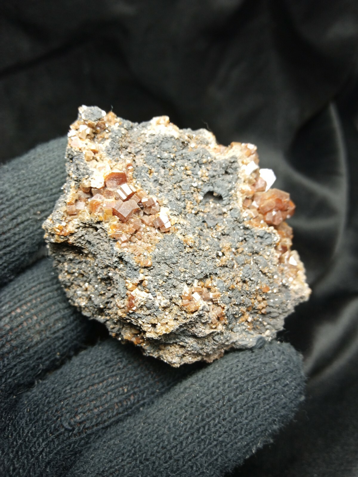 2.25 inch Cherry Red Vanadinite w Goethite from Taouz Morocco Africa