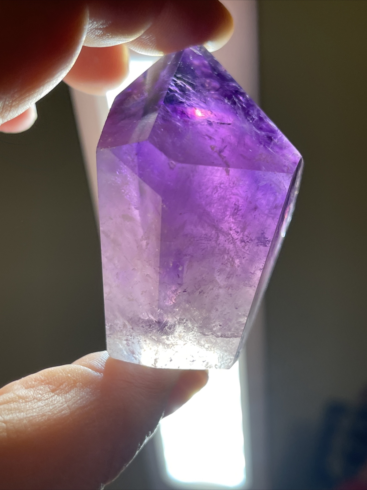 Phantom Smoky Amethyst Crystal Generator Tower 2.2in x 2in x 1.2in 105g