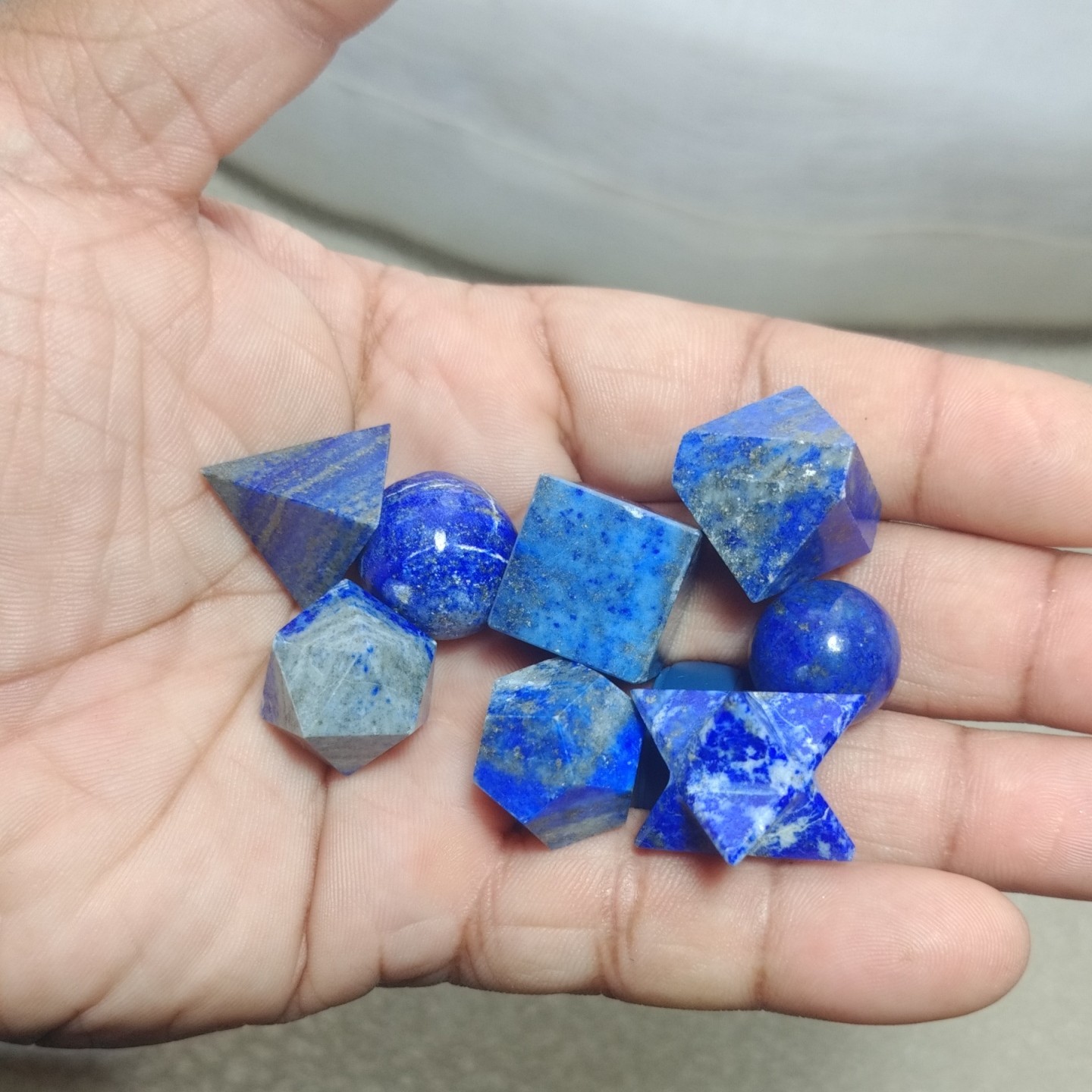 7 Piece Geometric Lapiz Lazuli Stone Lot