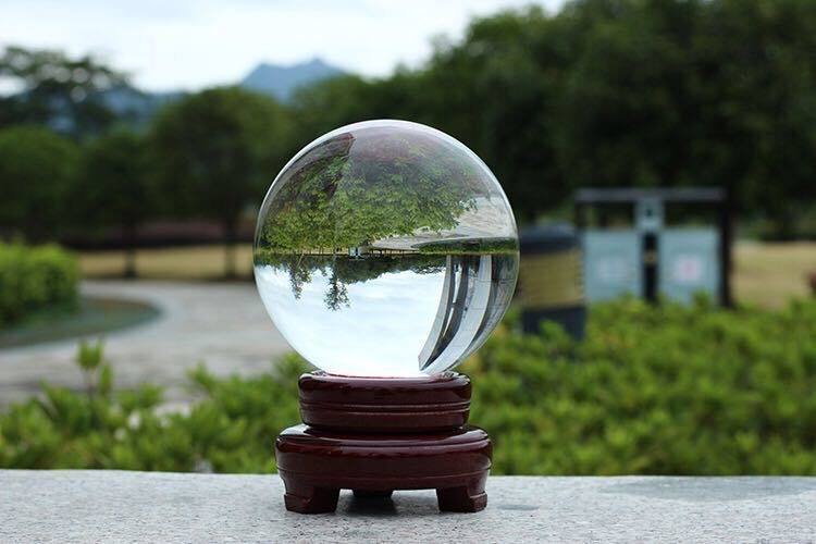 TOP 200MM 22LB Clear Crystal Ball Meditation Glass Sphere Photo Prop Free Stand