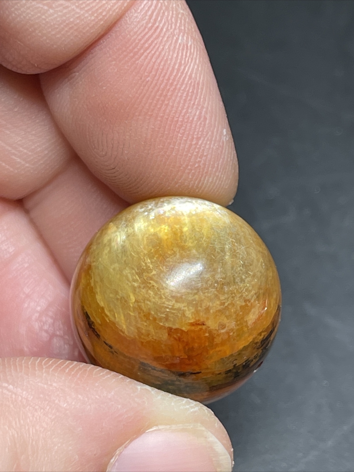 Yellow Mica Mini Sphere Ball Orb Marble Crystal 20.2mm