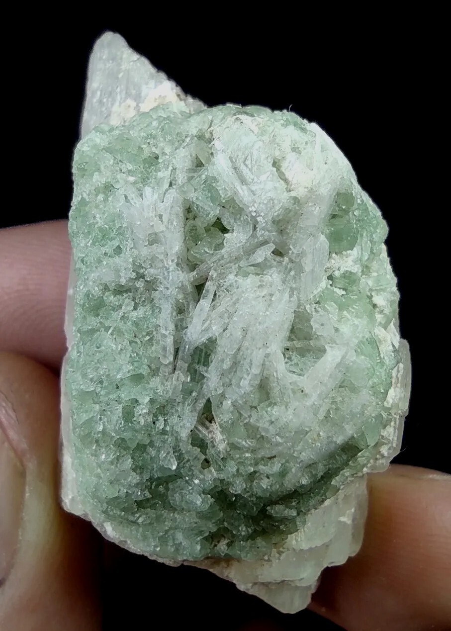 Aesthetic Tourmaline Crystals With Kunzite Crystal From Afghanistan.