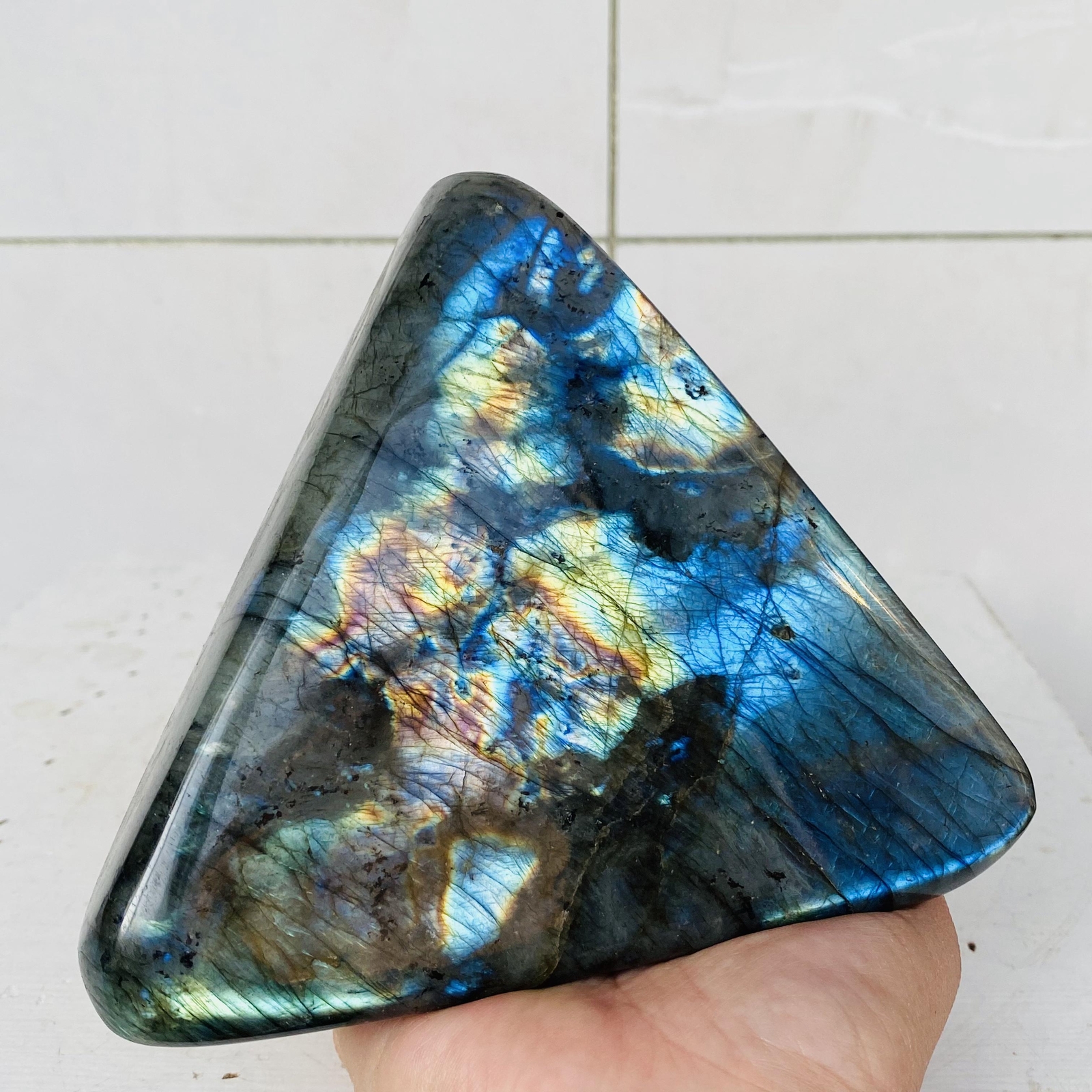 Natural Labradorite Quartz Crystal Freeform Mineral Specimen Healing 1180g