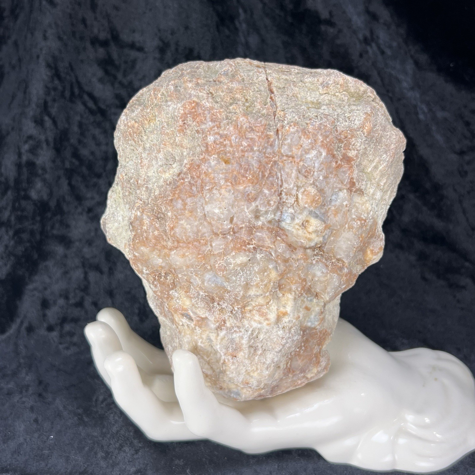 5-3/4” Large Unopened Geode Agate Uncut Quartz Crystal Slight Rattler w/Fracture