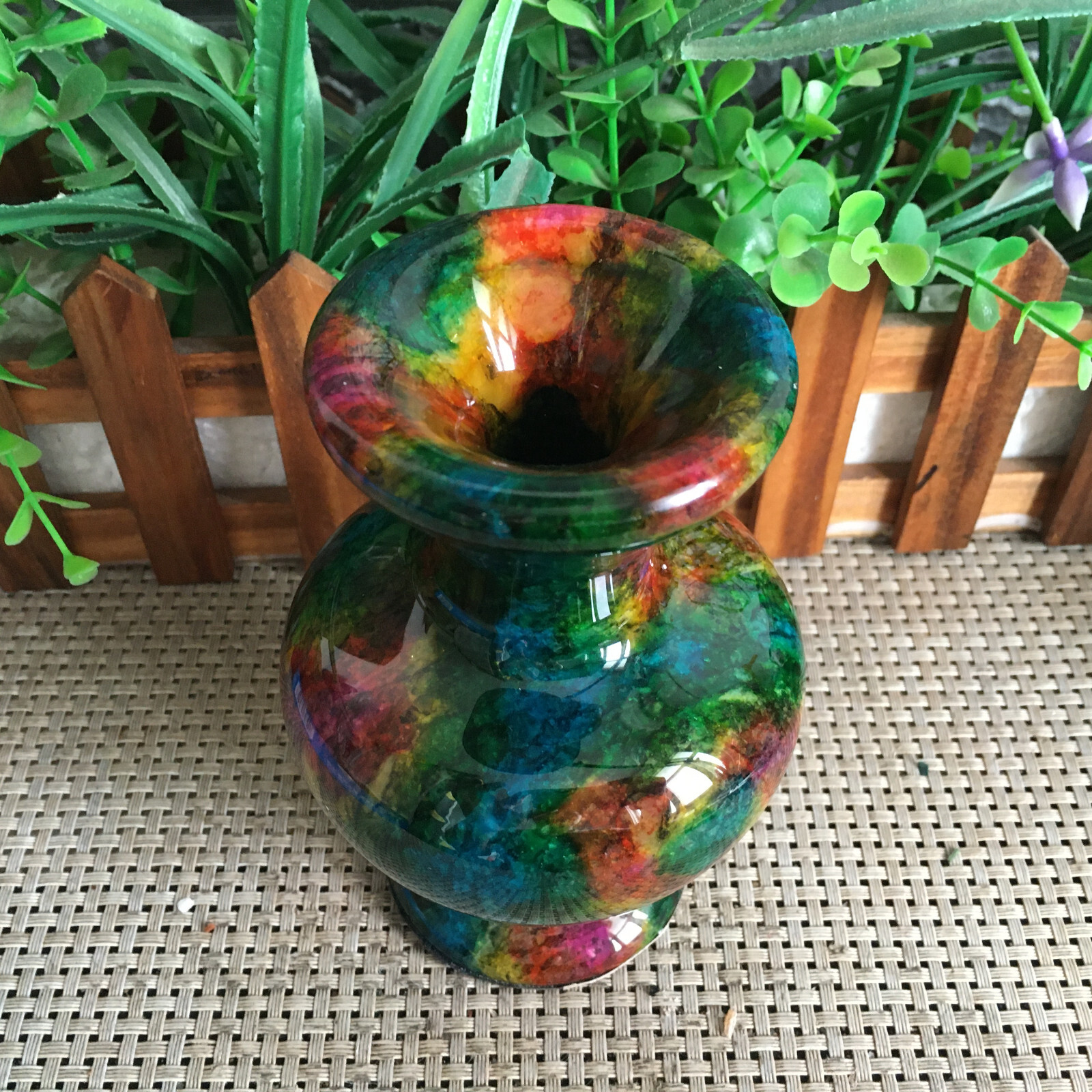 945g Natural “Seven Colors Jade” vase specimen -Taiwan China mh633