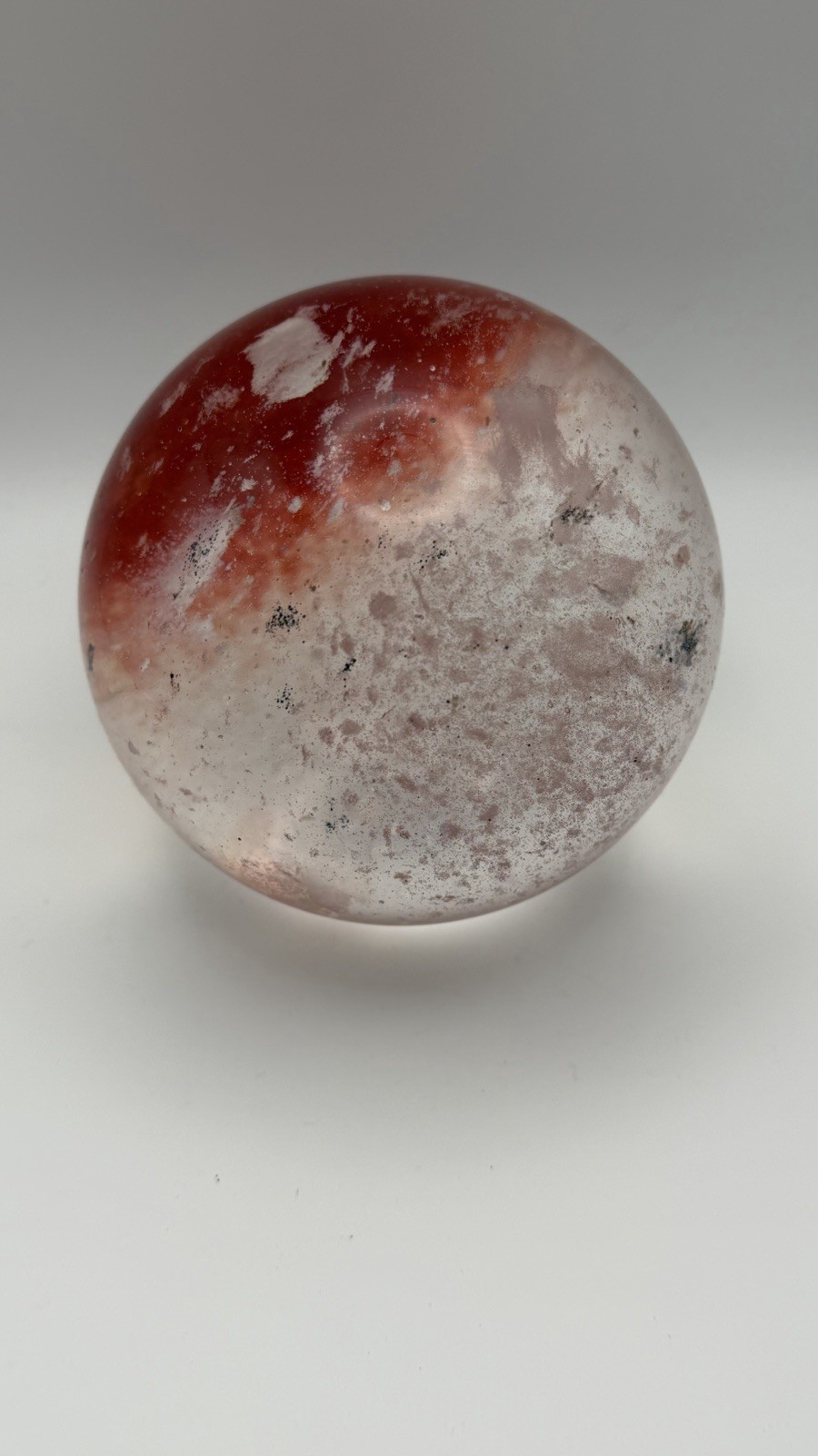 1.56kg High Temperature Melting Red Clear Crystal Ball