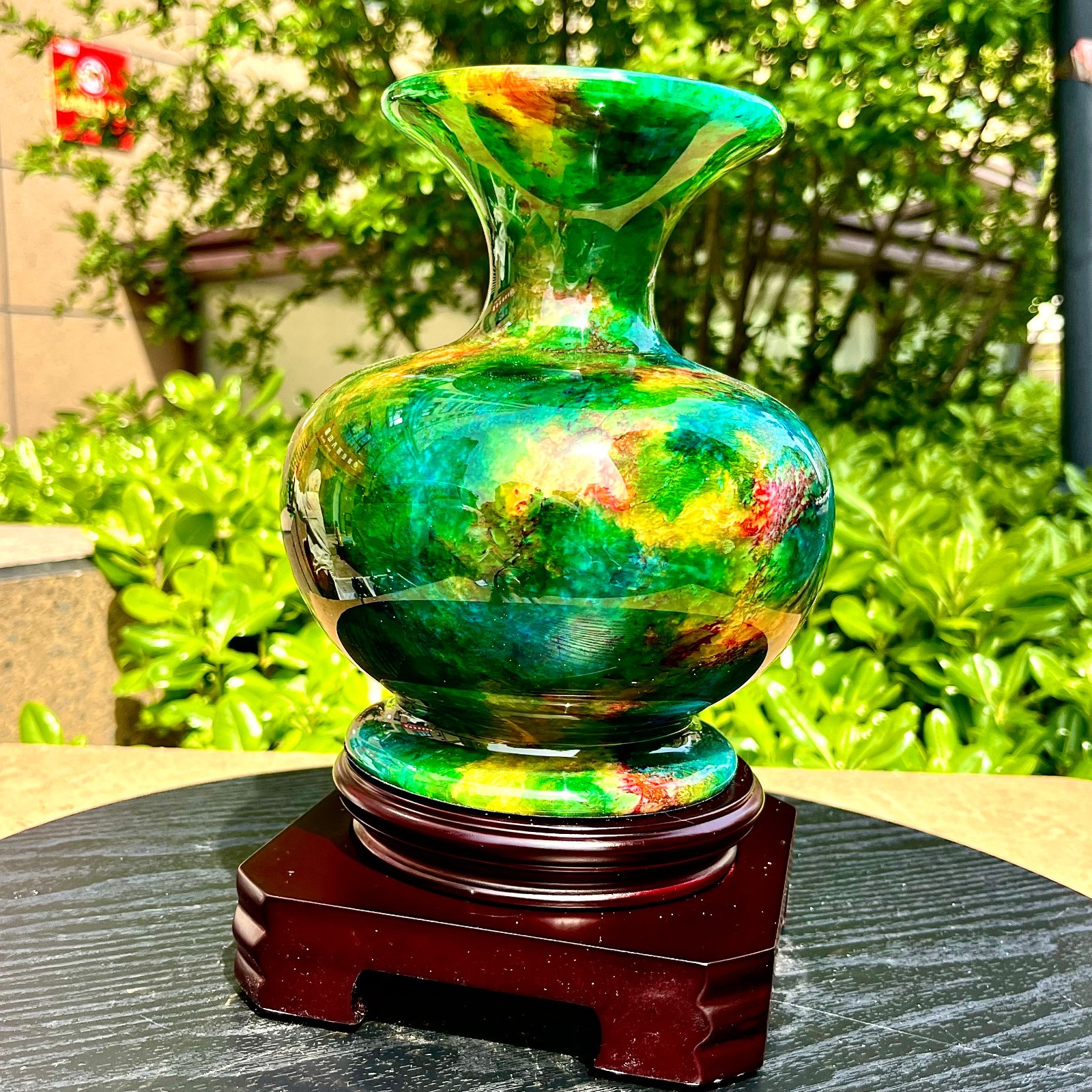 3.81LB Natural “Seven Colors Jade” vase specimen -Taiwan China