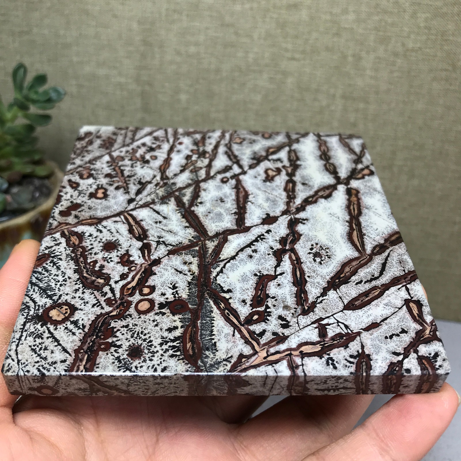 Natural Chinese painting stone crystal ornaments for home decoration 262g A5368