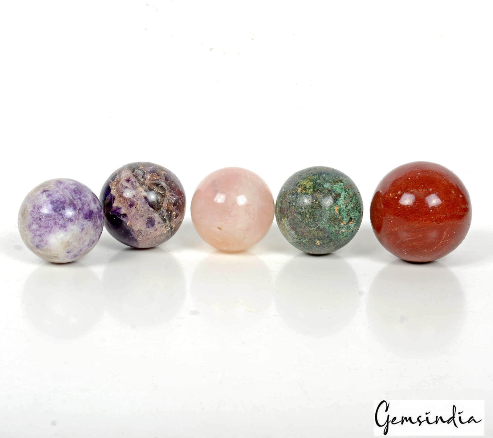 2740 Ct/5 Pcs Natural Multi Color Crystal Healing Mineral Sphere Multi Huge Gems