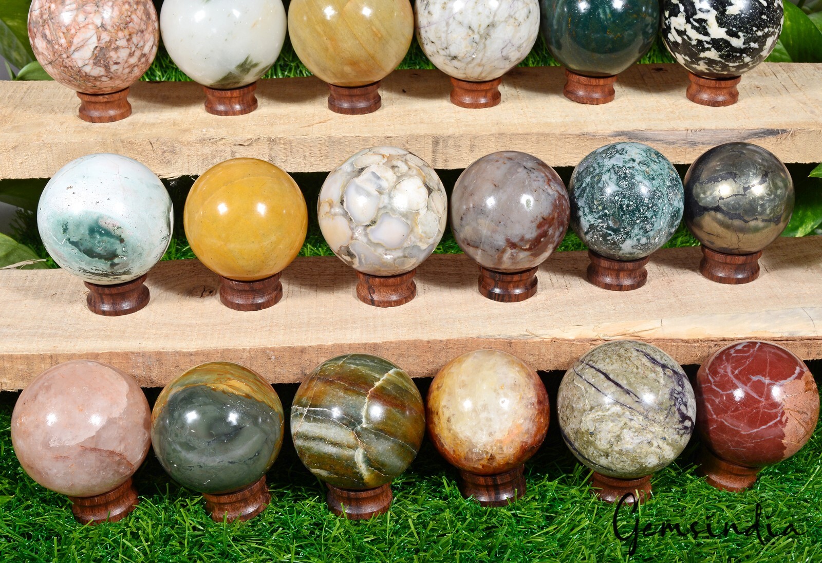 6.4 Kg/24 Pcs Natural Untreated Bi Color Multi Gems Huge Sphere Wholesale Lot