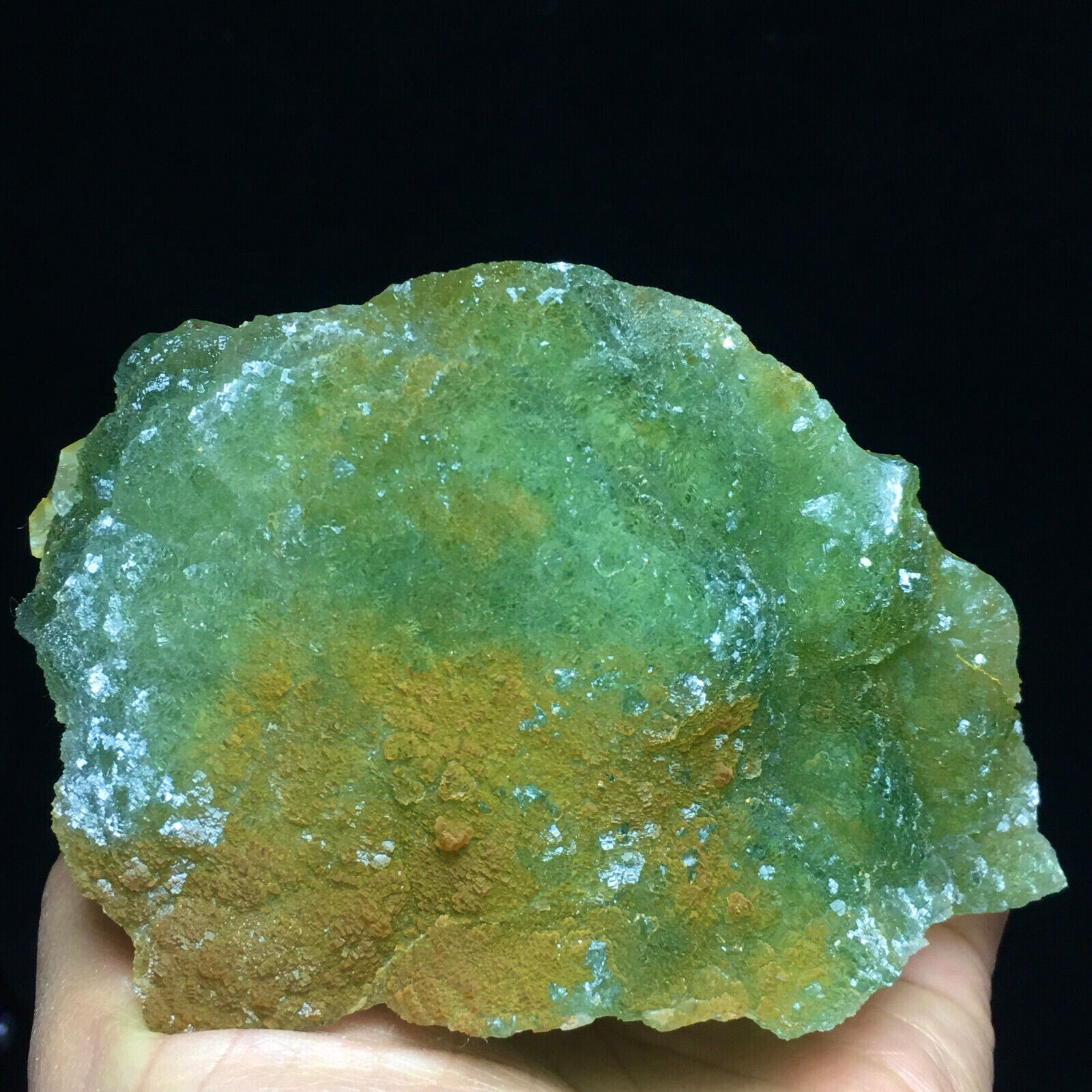 616g Naturally Rare Green Translucent Globular Fluorite Clusters From Henan