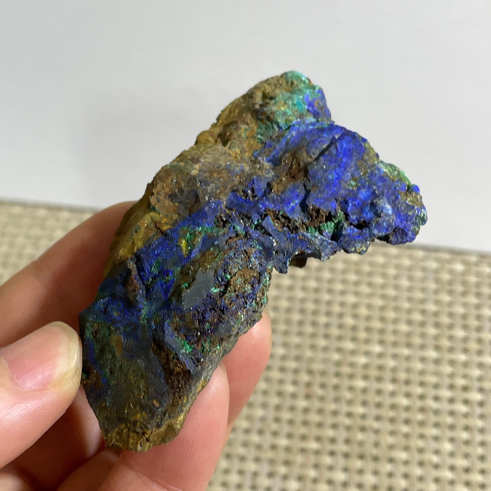 Restoration of Blue Copper Ore Quartz Mineral Samples 53g