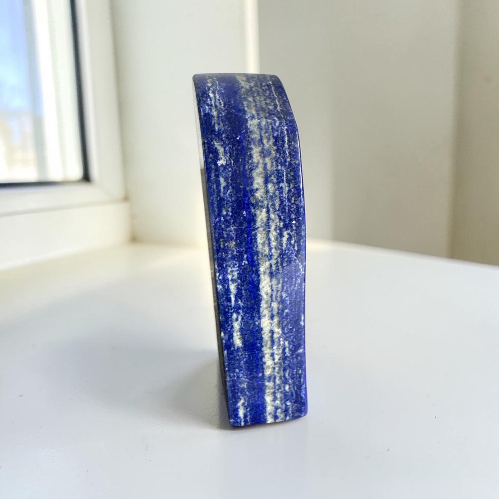 Polished Lapis Lazuli Freeform Display Stone – Afghan Blue Crystal Home Decor